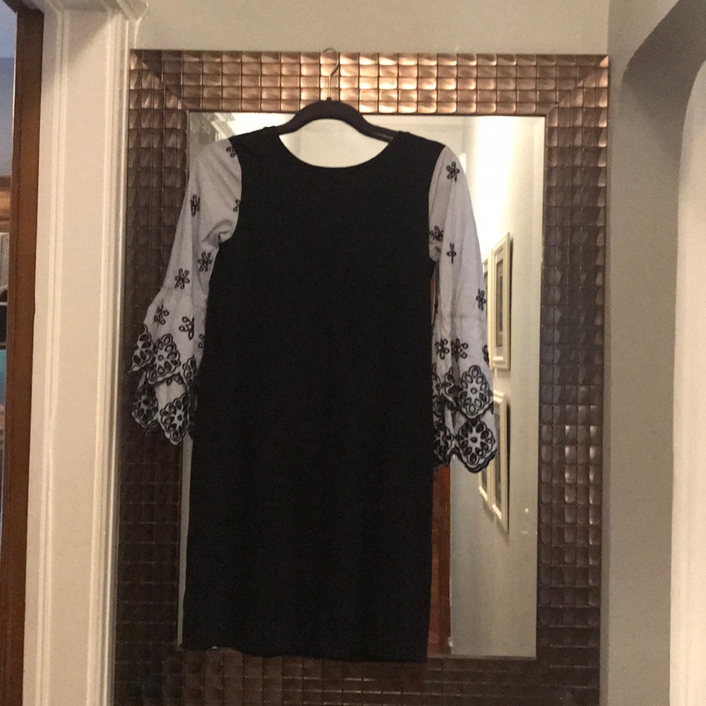 Loft, Navy Dress with beautiful, fun arm detail
